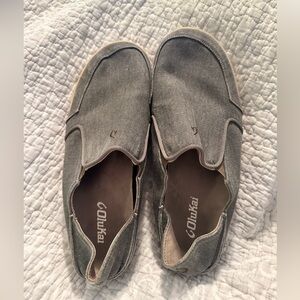 OluKai Charcoal Canvas Slip-Ons Men’s Size 11